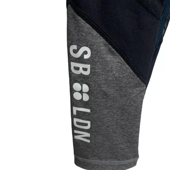 Sweaty Betty Power Mesh Leggings Teal Beetle Blue Size S Small Short Yoga Sporty - Picture 4 of 9